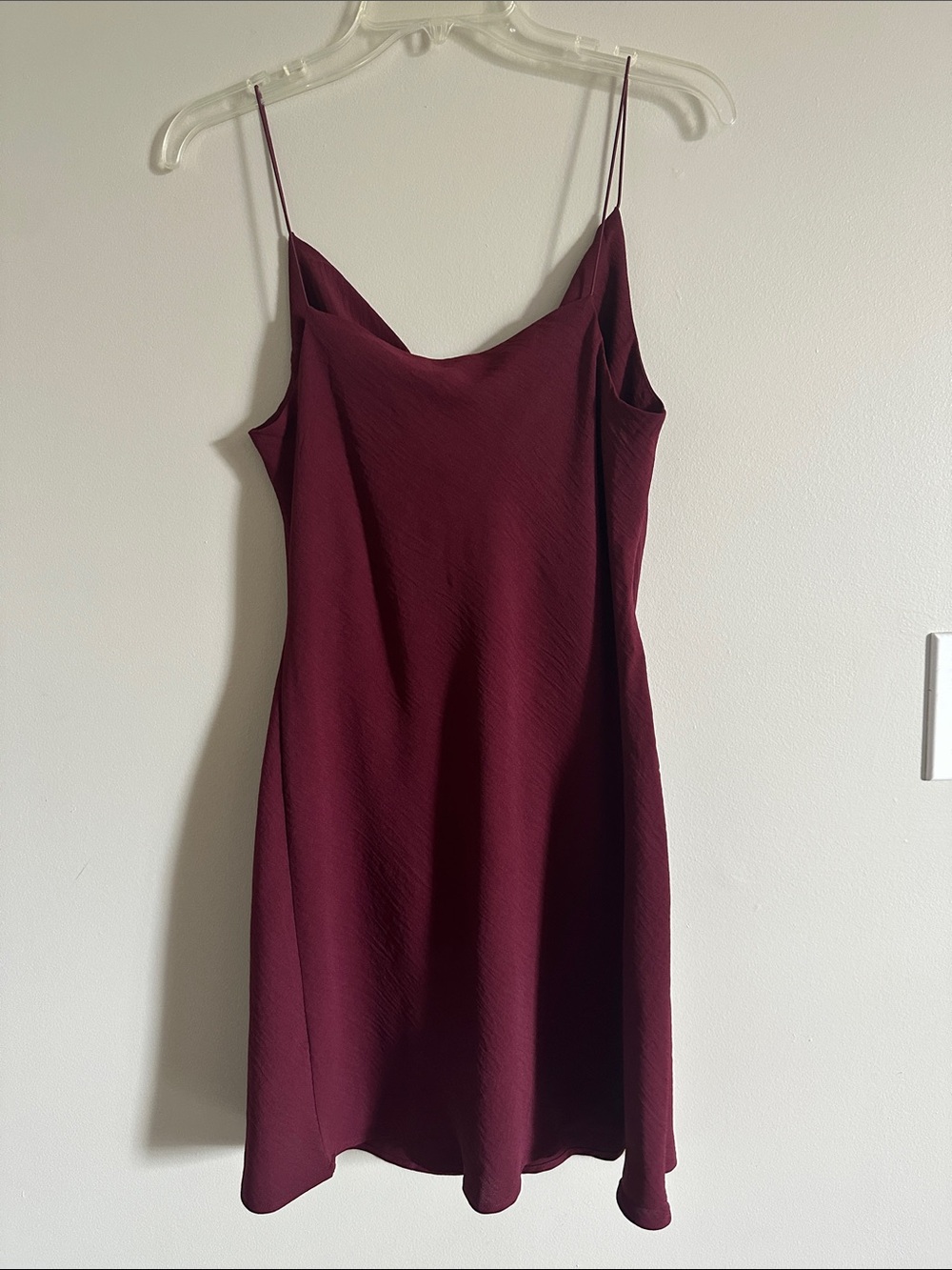 Stretchy Cowl Burgundy Mini Dress